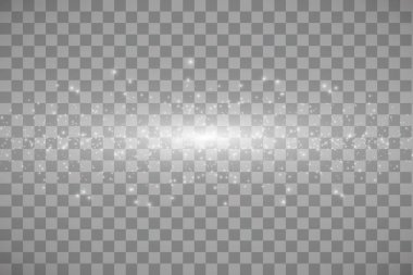 Vektör beyaz bulut glitter dalga soyut çizim. Beyaz yıldız tozu köpüklü parçacıkları üzerinde şeffaf arka plan izole trail. Sihirli kavramı