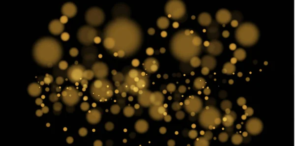 ライト抽象的な輝くボケライト。ボケ光は透明な背景に孤立した効果をもたらす。お祭り紫と黄金の明るい背景。クリスマスのコンセプト — ストックベクタ