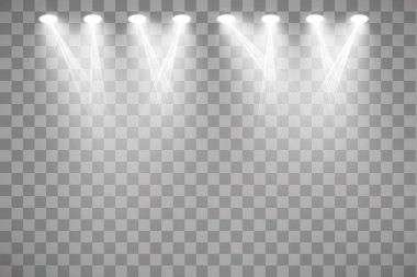 Vektör projektör. Sahne. Işık efektleri