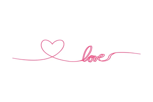Αγάπη με καρδιές στη συνεχή σχεδίαση δύο γραμμών σε ένα επίπεδο στυλ σε συνεχείς γραμμές σχεδίασης. Συνεχής διπλή μαύρη γραμμή. Το έργο του επίπεδου σχεδιασμού. Σύμβολο της αγάπης και της τρυφερότητας — Διανυσματικό Αρχείο