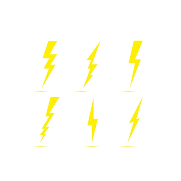 Onweer en bout bliksem. Flash-pictogram geïsoleerd op witte achtergrond. Grafisch symbool element. — Stockvector