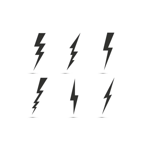 Onweer en bout bliksem. Flash-pictogram geïsoleerd op witte achtergrond. Grafisch symbool element. — Stockvector