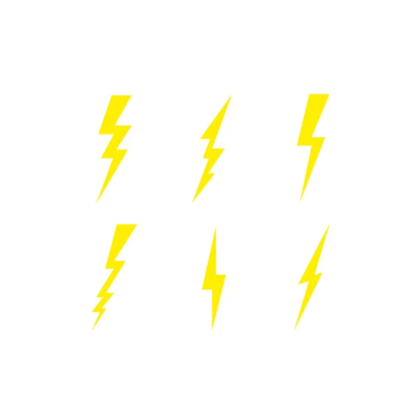 雷と稲妻白い背景に分離されたフラッシュアイコン。グラフィックシンボル要素. — ストックベクタ