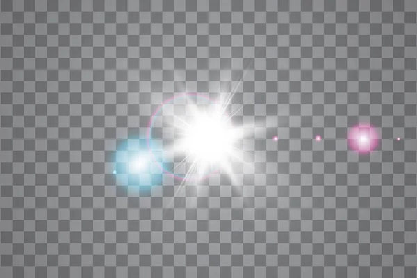 Vector transparante zonlicht speciale lens flare lichteffect. Zon geïsoleerd op transparante achtergrond. Lichte gloed, effect — Stockvector