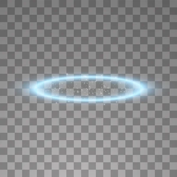 蓝色光环天使戒指。在黑色透明背景上分离，矢量图解 — 图库矢量图片