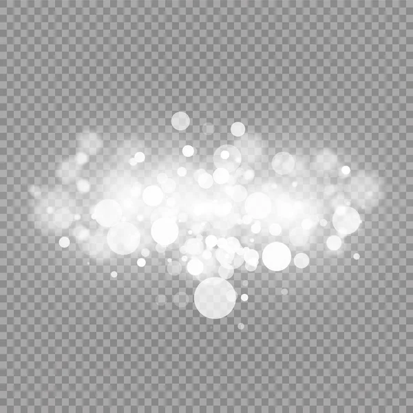 Lichteffekt. Vektorillustration. Weihnachtsblitzstaub. Weiße Funken und glitzernder Lichteffekt. Vektor funkelt auf transparentem Hintergrund. Funkelnde magische Staubpartikel — Stockvektor