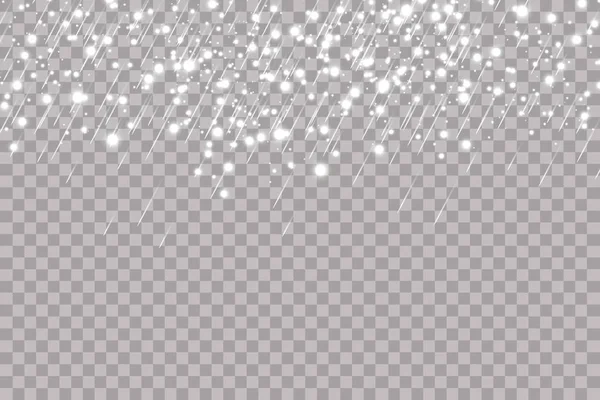 Flocos de neve e chuva realistas. Isolado em fundo transparente. Ilustração vetorial — Vetor de Stock