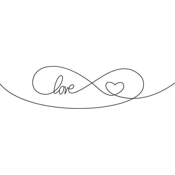 Sign of infinity and heart and text love icon. Element of wedding for mobile concept and web apps illustration. Thin line icon for website design and development, app development. Premium icon on