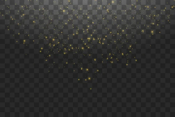 Vector golden cloud glitter wave abstract illustration. White star dust trail sparkling particles isolated on transparent background. Magic concept — Stock Vector