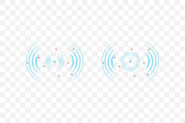 Sonar dalga işareti. Vektör çizimi. Radar simgesi