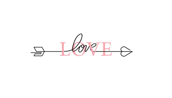 Happy Valentines Day lettering isolated on white background vector illustration. Letters hand drawn composition for gift, postcard, print, banner, web. Greeting romantic design. Love symbol tagline. — Stock Vector