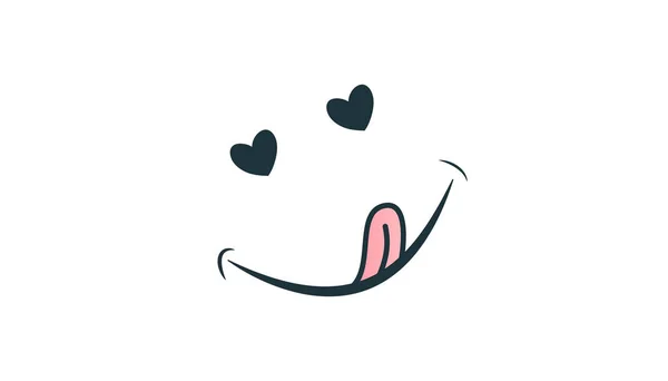 Icône délicieuse. Visage souriant affamé avec la bouche et la langue emoji. Délicieux, sain drôle déjeuner savoureux humeur sourire avatar heureux jaune personnage vecteur mignon isolé dessin animé symbole — Image vectorielle