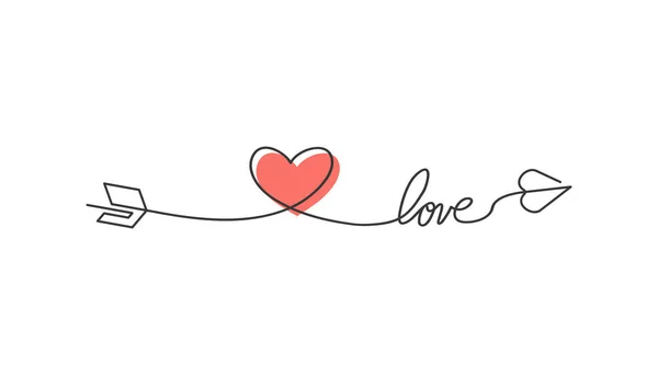 Типографика слово любовь начинается со стрелки — стоковый вектор