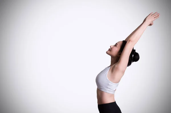 Frauen Üben Mit Yoga Grundhaltung Klassenzimmer — Stockfoto