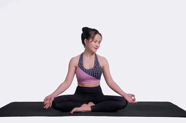 Giovane Donna Che Pratica Yoga Rafforzare Forma Della Forza Meditazione — Foto Stock