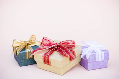 Yeni yıl ve Noel arka plan ve kopya alanı, vintage teşekkürler özel stil için dekor hediye kutusu