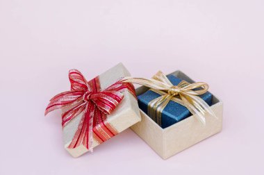 Yeni yıl ve Noel arka plan ve kopya alanı, vintage teşekkürler özel stil için dekor hediye kutusu