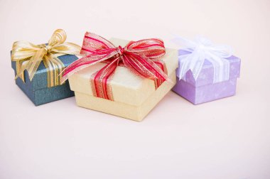 Yeni yıl ve Noel arka plan ve kopya alanı, vintage teşekkürler özel stil için dekor hediye kutusu