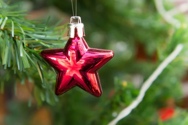 Sterren Christmas Tree Decoratie Eerste Kerstdag — Stockfoto