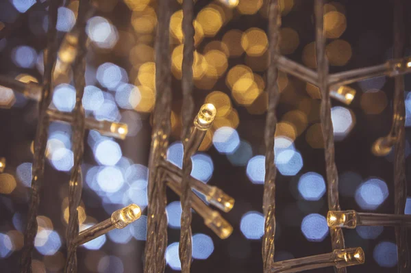 Bokeh Nacht Licht Met Een Kleine Led Lamp Voor Decoratieve — Stockfoto