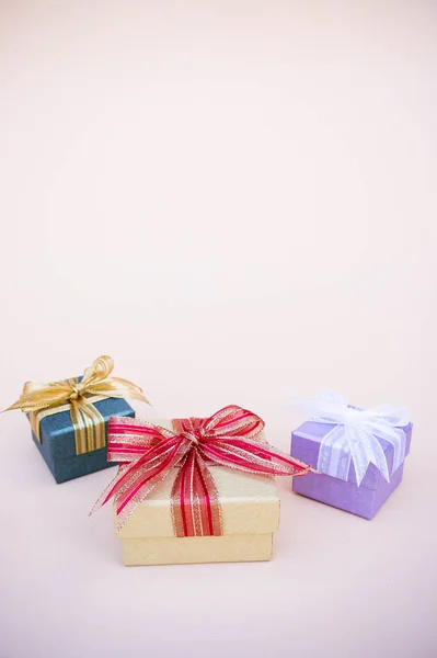 Δώρα Κουτί Ντεκόρ Για Την Πρωτοχρονιά Και Χριστούγεννα Υπόβαθρο Και — Φωτογραφία Αρχείου