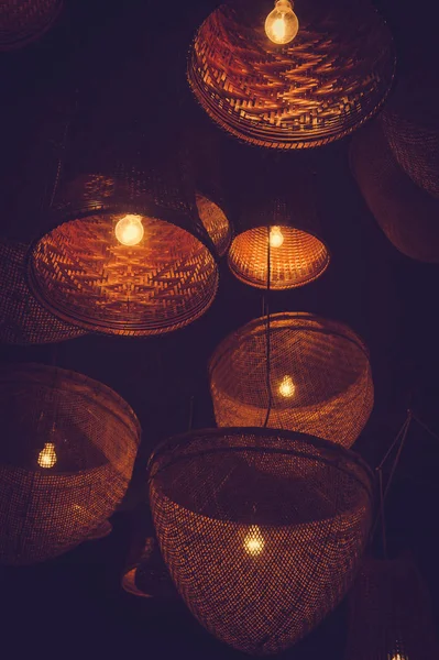 Lámpara Madera Iluminación Decoración — Foto de Stock