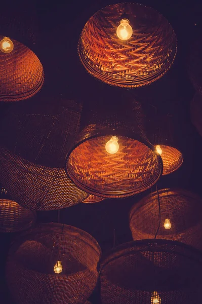 Освещение Декорирование Деревянных Ламп — стоковое фото