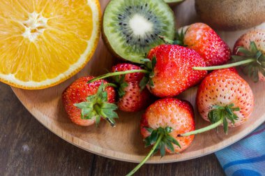 çilek ve meyve Grup Vitamin sağlık, lezzetli meyve için