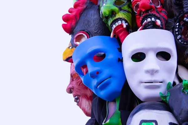 Zabawka Maska Być Oszukany Gra Halloween — Zdjęcie stockowe