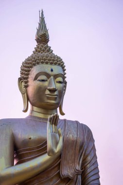 Arka planda Buda heykeli ,Buddha resim stili
