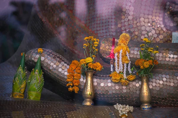 Buda'ya tapan çiçekler — Stok fotoğraf