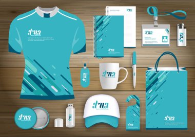 Hediye öğeleri iş kurumsal kimlik, vektör soyut renk promosyon Hatıra Eşyası tasarımı çapraz çizgiler için origami elemanları ile. bağlantı dijital teknoloji şirketi kırtasiye seti, 