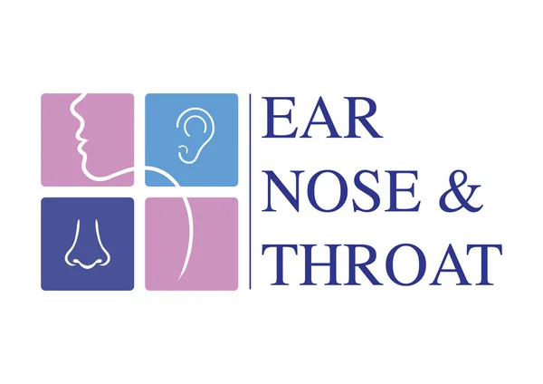 Templat Logo Ent Kepala Untuk Telinga Hidung Dokter Tenggorokan Spesialis - Stok Vektor