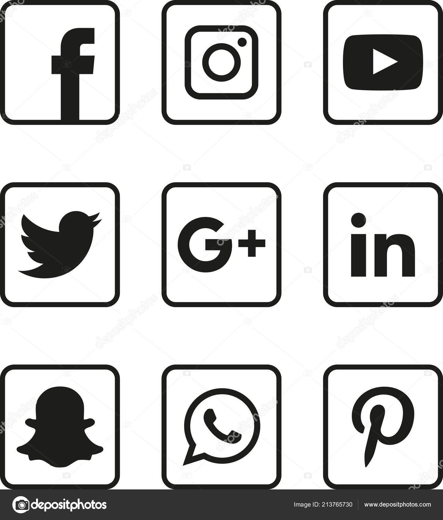 Facebook Logo In Black And White Black White Social Media Icons