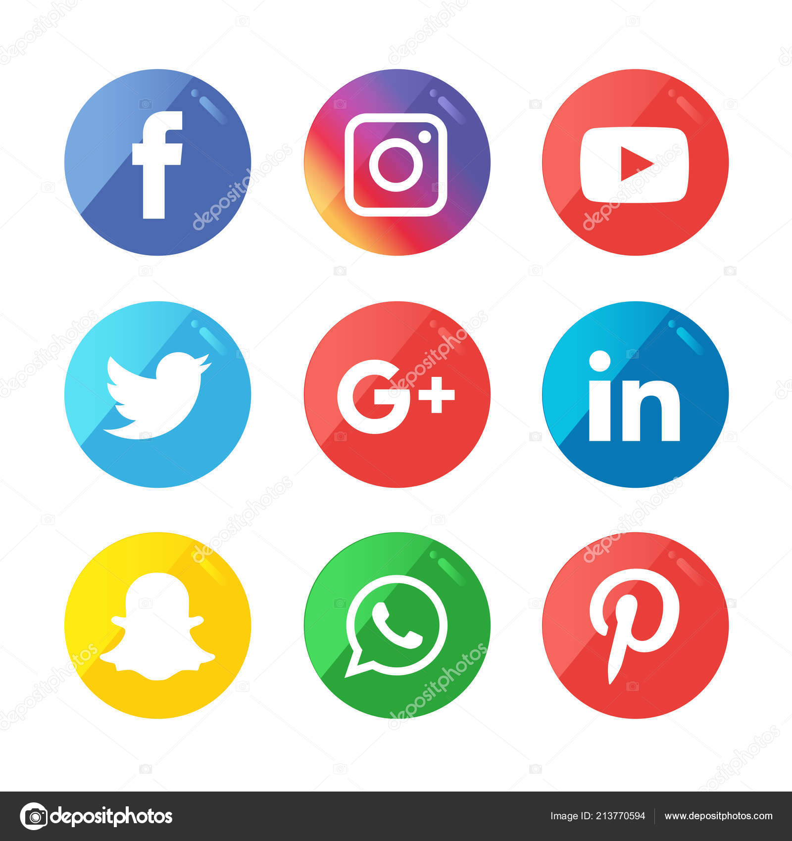 Social Media Icons Set Logo Vector Illustrator Facebook Instagram Whatsapp Stock Vector Image By C Designmaster81