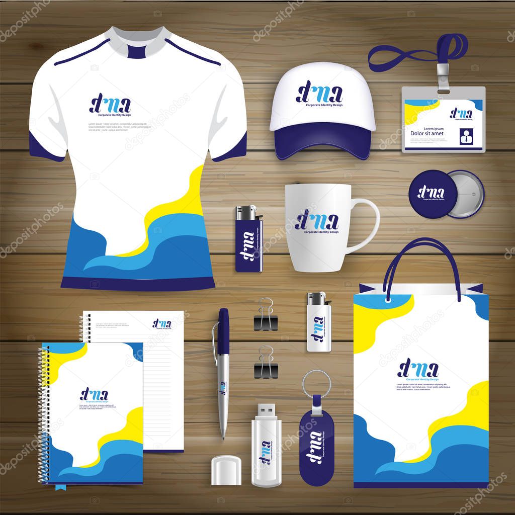 Gift Items business corporate identity, Vector abstract Color promotional souvenirs design with origami elements for diagonal lines. link digital technology company Stationery set,