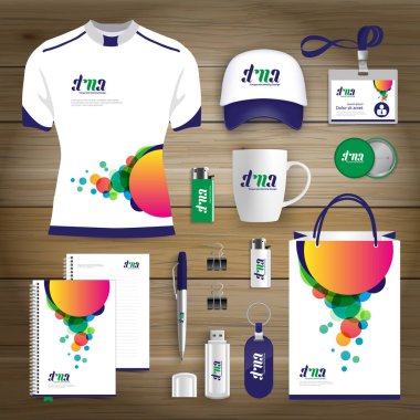 Hediye öğeleri iş kurumsal kimlik, vektör soyut renk promosyon Hatıra Eşyası tasarımı çapraz çizgiler için origami elemanları ile. bağlantı dijital teknoloji şirketi kırtasiye seti, 