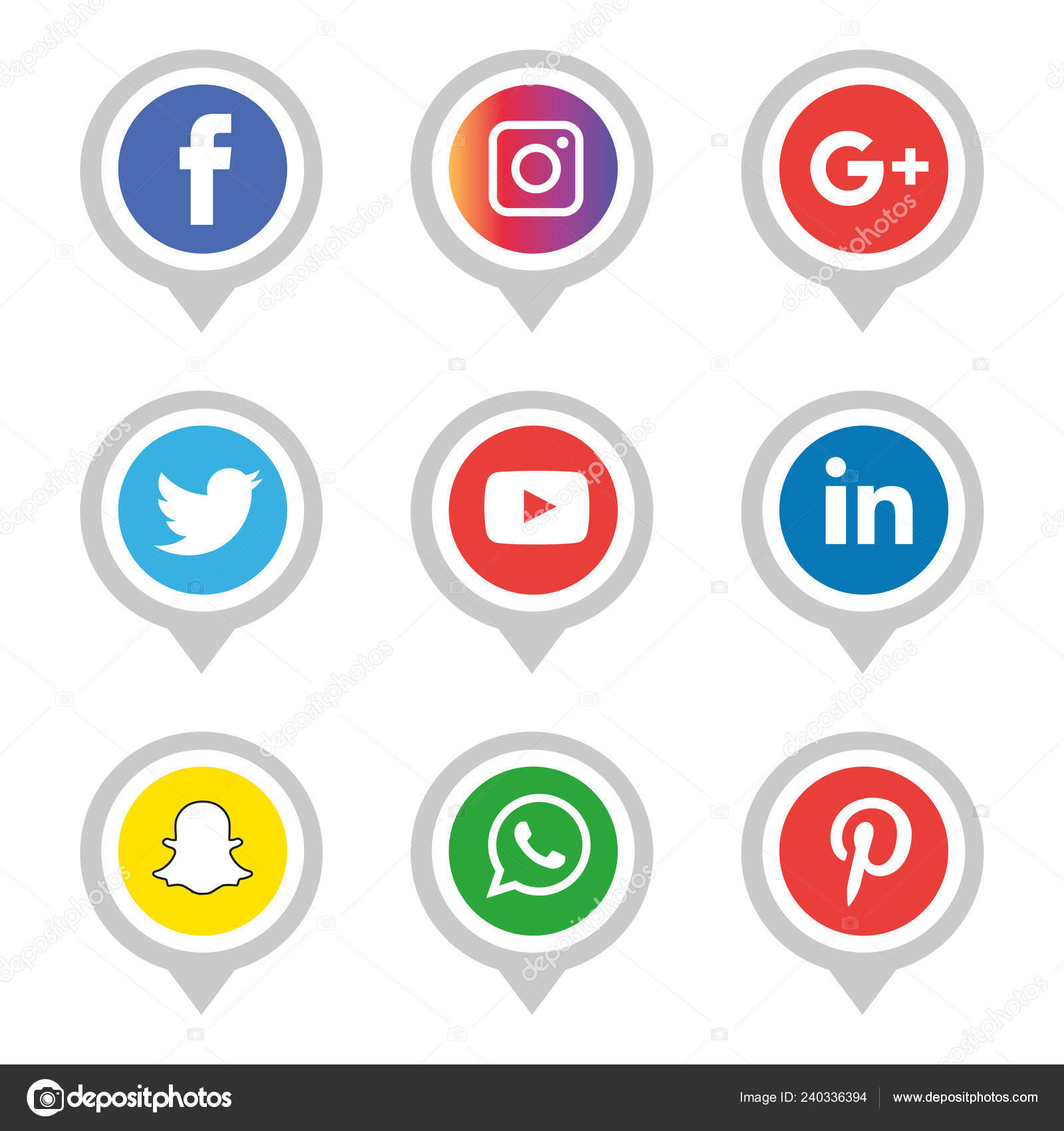 Social Media Icons Set Logo Vector Illustrator Snapchat Facebook Instagram Stock Vector Image By C Designmaster81