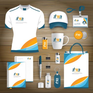 Hediye öğeleri iş kurumsal kimlik, vektör soyut renk promosyon Hatıra Eşyası tasarımı çapraz çizgiler için origami elemanları ile. bağlantı dijital teknoloji şirketi kırtasiye seti, 