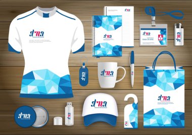 Hediye öğeleri iş kurumsal kimlik, vektör soyut renk promosyon Hatıra Eşyası tasarımı çapraz çizgiler için origami elemanları ile. bağlantı dijital teknoloji şirketi kırtasiye seti, 