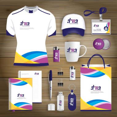 Hediye öğeleri iş kurumsal kimlik, vektör soyut renk promosyon Hatıra Eşyası tasarımı çapraz çizgiler için origami elemanları ile. bağlantı dijital teknoloji şirketi kırtasiye seti, 