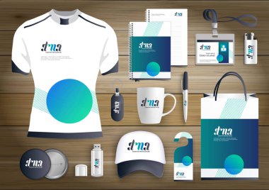 Hediye öğeleri iş kurumsal kimlik, vektör soyut renk promosyon Hatıra Eşyası tasarımı çapraz çizgiler için origami elemanları ile. bağlantı dijital teknoloji şirketi kırtasiye seti, 