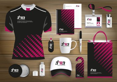 Hediye öğeleri iş kurumsal kimlik, vektör soyut renk promosyon Hatıra Eşyası tasarımı çapraz çizgiler için origami elemanları ile. bağlantı dijital teknoloji şirketi kırtasiye seti, 