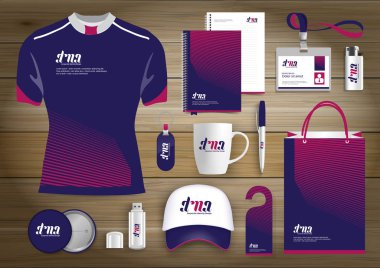 Hediye öğeleri iş kurumsal kimlik, vektör soyut renk promosyon Hatıra Eşyası tasarımı çapraz çizgiler için origami elemanları ile. bağlantı dijital teknoloji şirketi kırtasiye seti, 