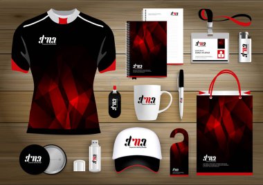 Hediye öğeleri iş kurumsal kimlik, vektör soyut renk promosyon Hatıra Eşyası tasarımı çapraz çizgiler için origami elemanları ile. bağlantı dijital teknoloji şirketi kırtasiye seti, 