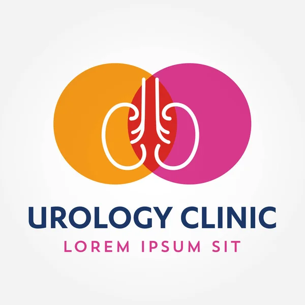 Rim Urologia Cuidados Logotipo Projeta Vetor Rins Humanos Ícone Nefrologia — Vetor de Stock