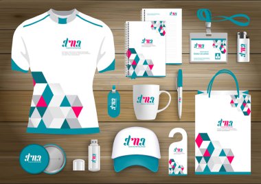 Kurumsal iş kimlik şablon tasarım vektör soyut Kırtasiye, Hediyelik Öğeler renk promosyon Hatıra Eşyası öğeleri. bağlantı dijital teknoloji seti, 