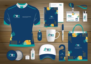 Hediye öğeleri iş kurumsal kimlik, vektör soyut renk promosyon Hatıra Eşyası tasarımı çapraz çizgiler için origami elemanları ile. bağlantı dijital teknoloji şirketi kırtasiye seti, 