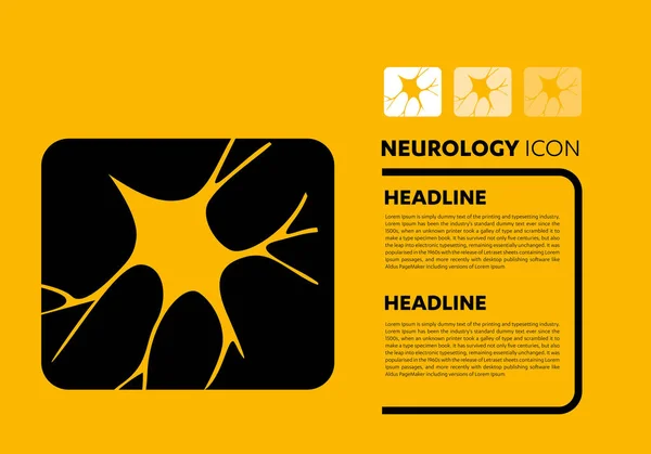 Icono Línea Células Nerviosas Neurología Cerebro Logo Vector — Vector de stock