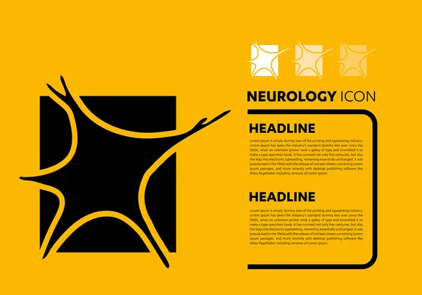 Icono Línea Células Nerviosas Neurología Cerebro Logo Vector — Vector de stock